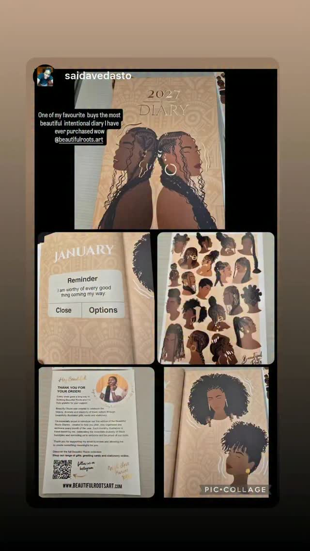 Thank you so much for all your lovely words about the 2027 diaries! 🥹💕 Your support means the world to me!

I honestly can’t wait for you all to start using them in the new year! ✨

Plan ahead, journal your thoughts, stay organised and work towards those goals! 📖📝✨

That’s the plan! Let’s make 2027 our best year yet! 🥰💫
#Beautifulroots #Embracingculturethroughart #2027diary