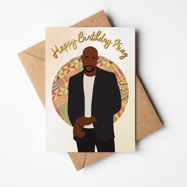 Issac - Black King Birthday Card