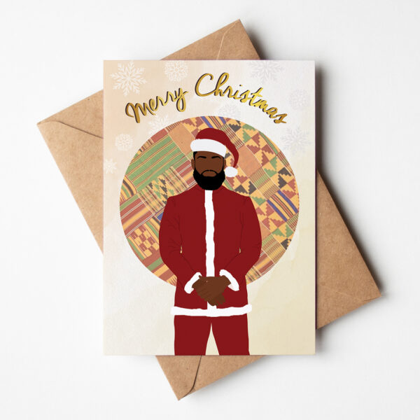Black Santa Christmas Card