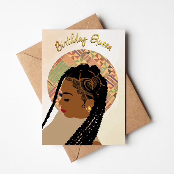 Kaydia's Heart Braids - Black Woman Birthday Card