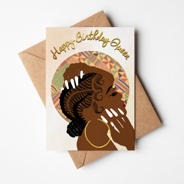 Rochelle's Cainrows - Black Woman Birthday Card