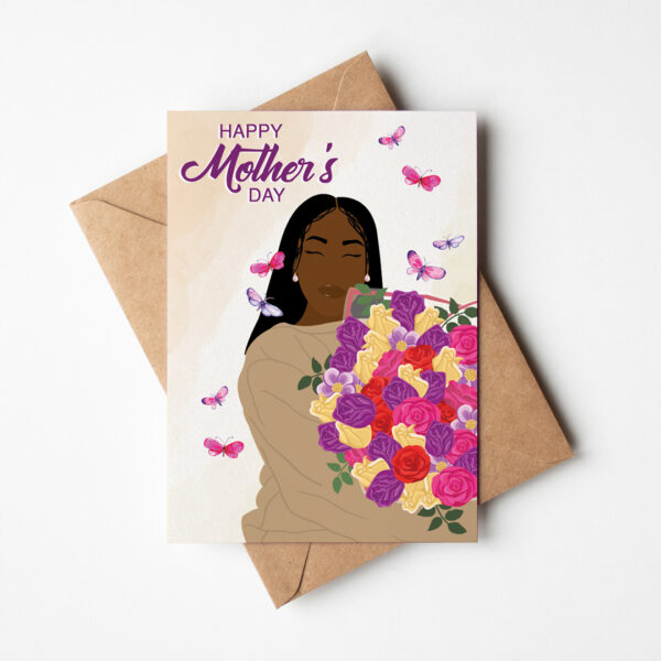 A Mother's Bouquet - Black Mother's Day Card