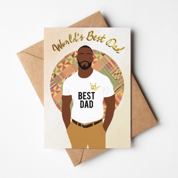 Cool Best Dad - Black Father's Day Card