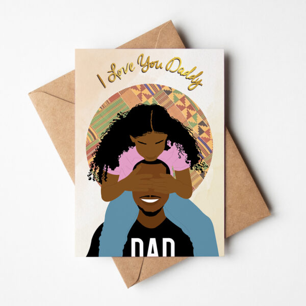 Love You Daddy Girl - Black Father's Day Card
