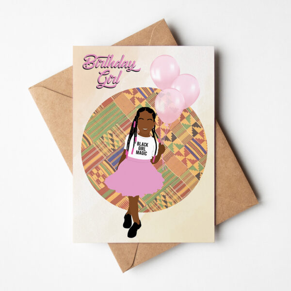 Black Girl - Birthday Card