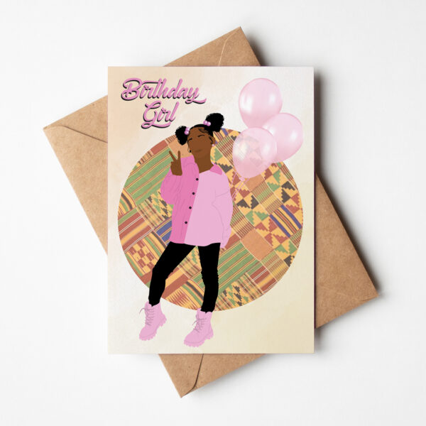 Black Girl Teen - Diamantés Birthday Card