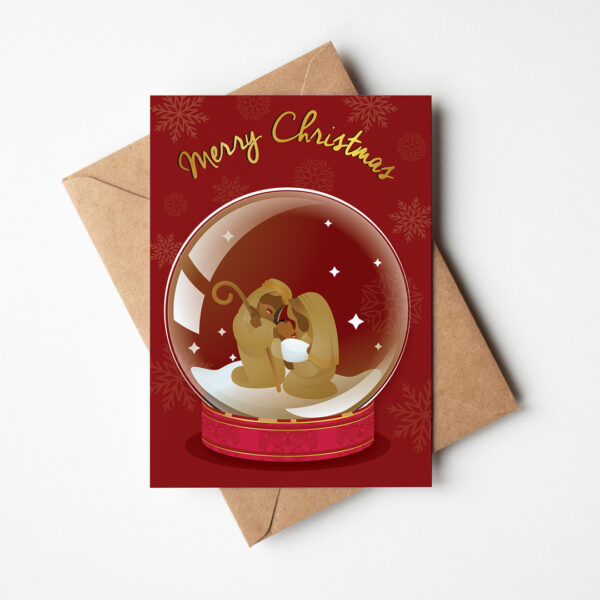 A Child is Born Globe Christmas Card