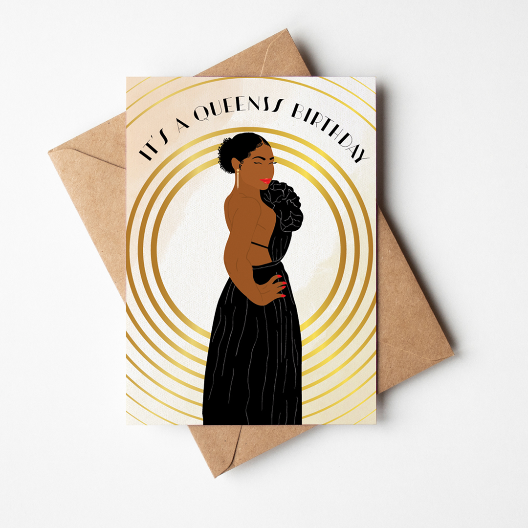 Reine Black & Boujee - Black Woman Birthday Card