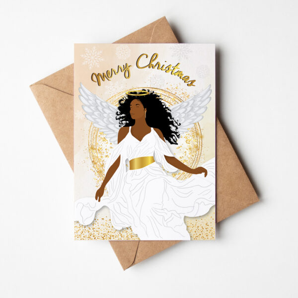 Mixed / Black Angel Women Christmas Card