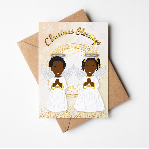 Black Angels Christmas Card (White)