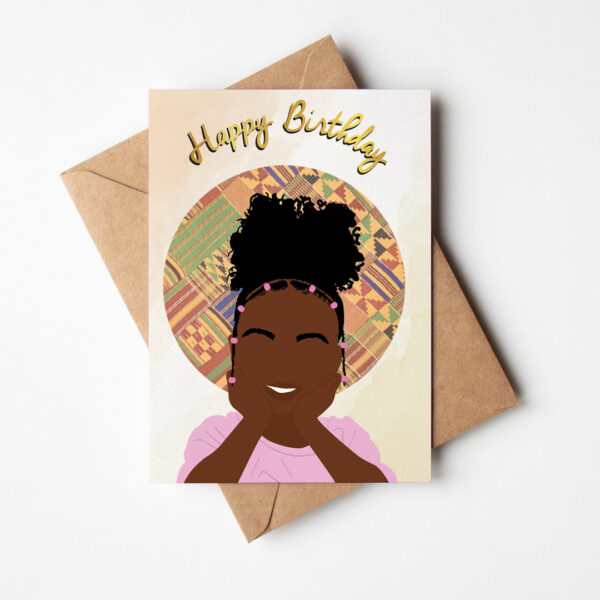 Black Girl Puff - Birthday Card