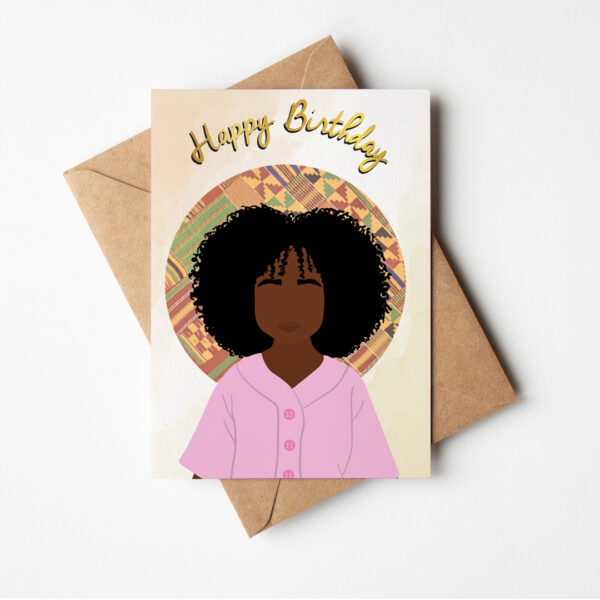 Black Girl Afro - Birthday Card